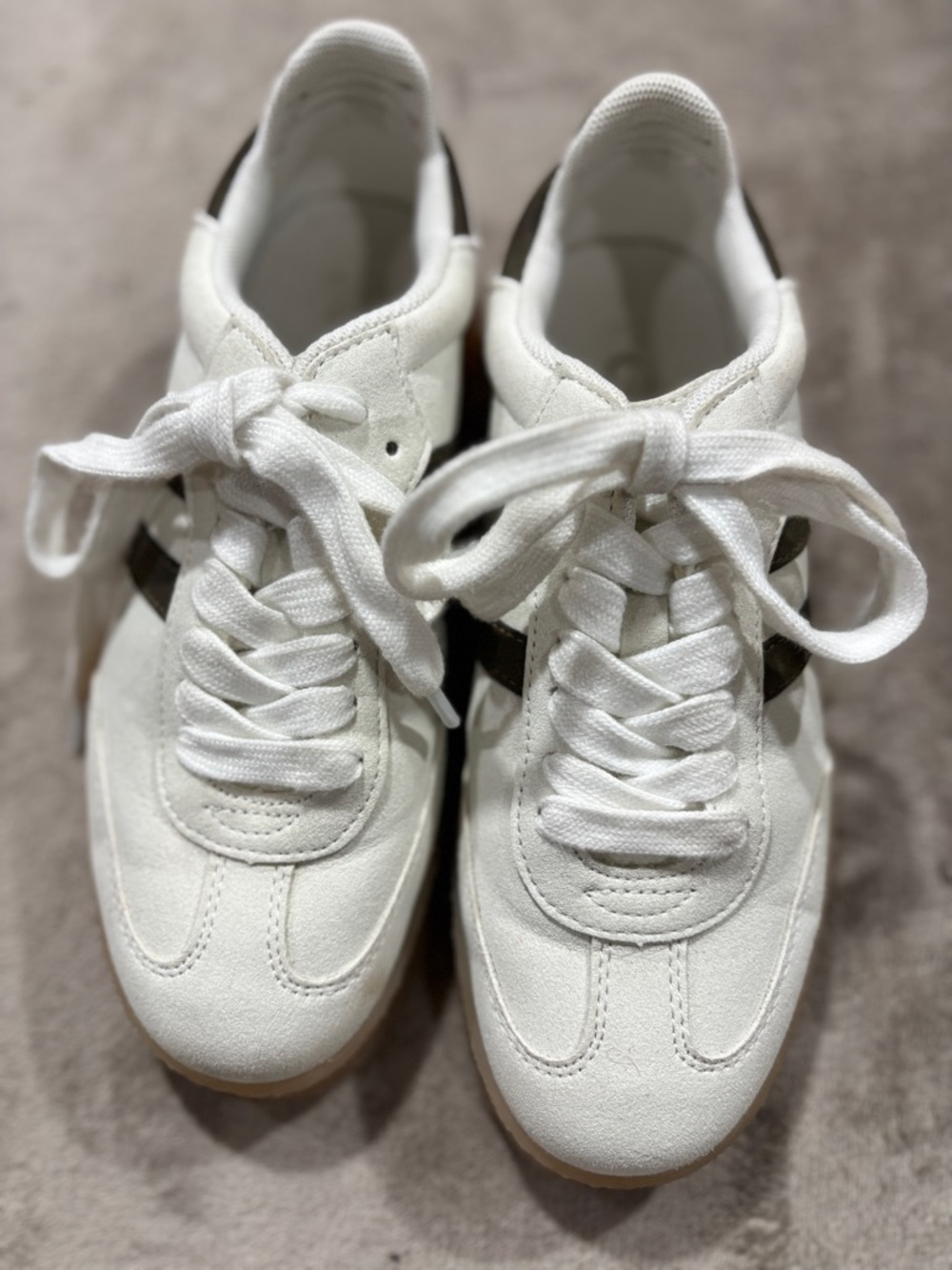 Christy White Canvas Low-Top Sneakers with Black Branding